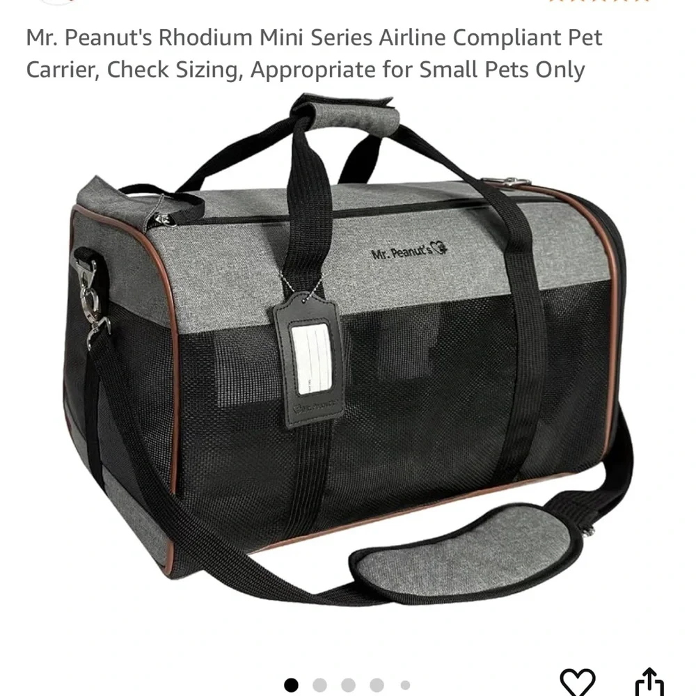Brand new Mr. Peanut’s rhodium mini series pet carrier 17.5 X 12 X 9